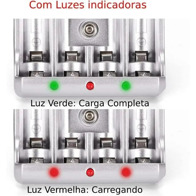 (NOVO) Carregador de Pilhas Knup KP-511B Com 2 Pilhas AAA - Foto 3