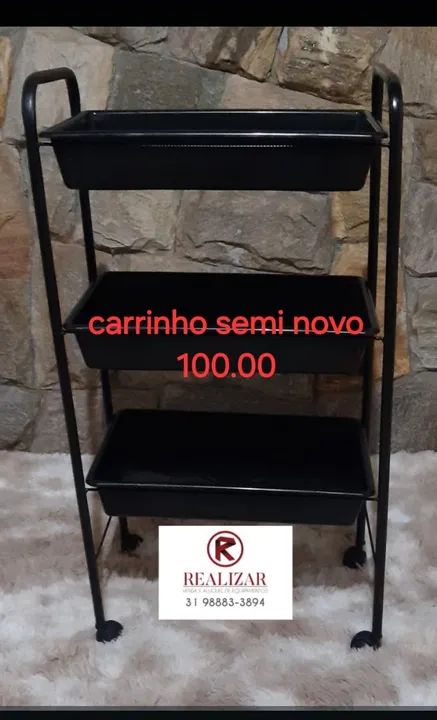 Carrinho 3 bandejas para salao