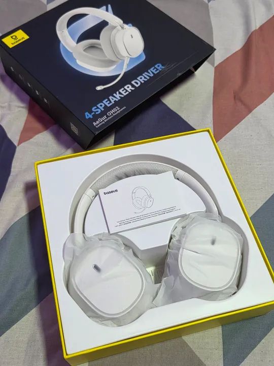 Headset Gamer Sem Fio 2.4ghz Bluetooth Baseus AeOur GH02 - 4 Drivers - Bluetooth - Branco - Foto 6