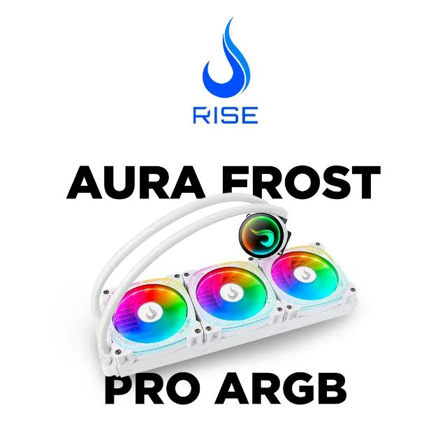 Water Cooler Rise Mode Aura Frost Pro, ARGB, 360mm, AMD/Intel, Branco, Novo, Lacrado