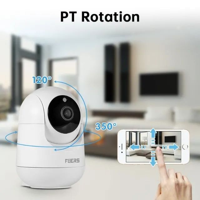 Fuers câmera de segurança interna/full hd 1080p/rastreamento automático/visão noturna/360° - Foto 5