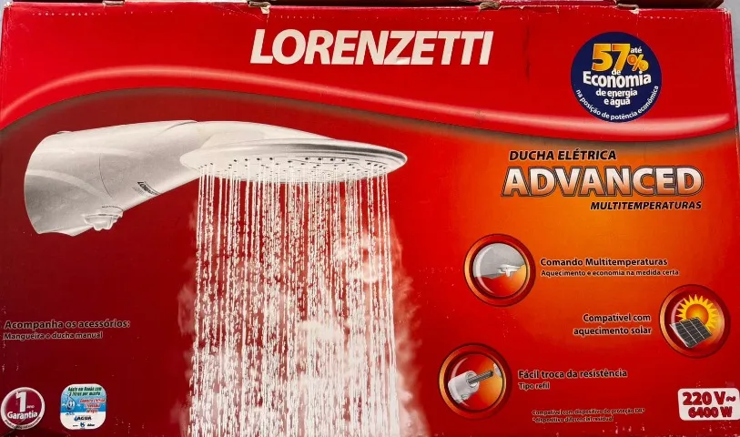 chuveiro lorenzetti ducha eletrônica advanced multitemperatura 220v 6400w