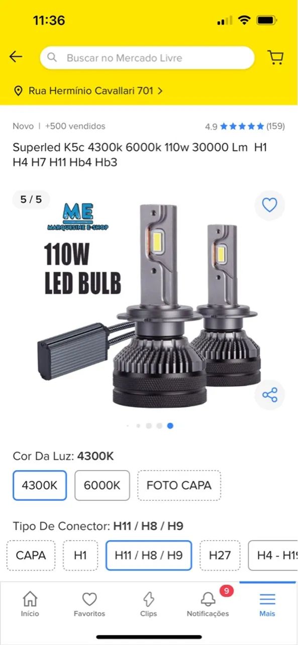 LED K5C 4300k - H11/ H9/ H8  - Foto 5