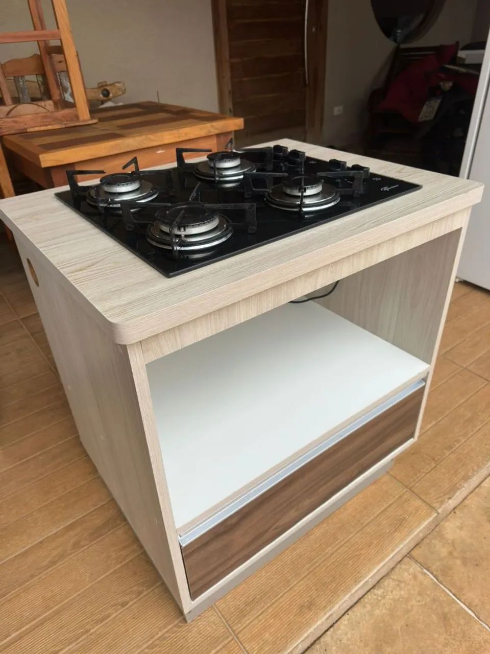 Cooktop Fischer 4 bocas elétrico com balcão <br>Balcão em MDF<br>Mds: 0,76 X 0,59 cm - Foto 3