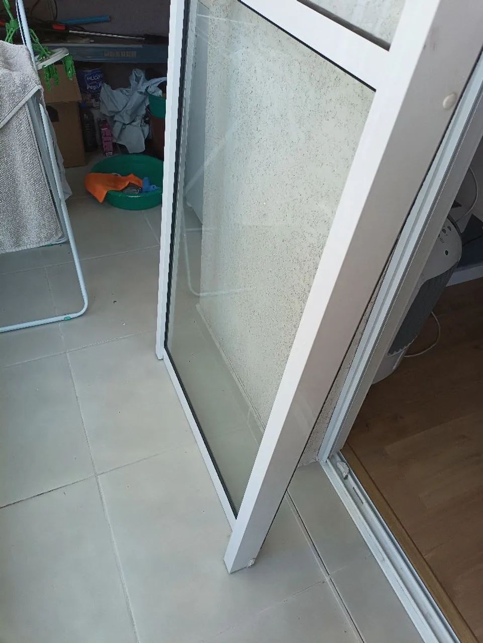 Porta de correr de vidro temperado  2,10x1,50m