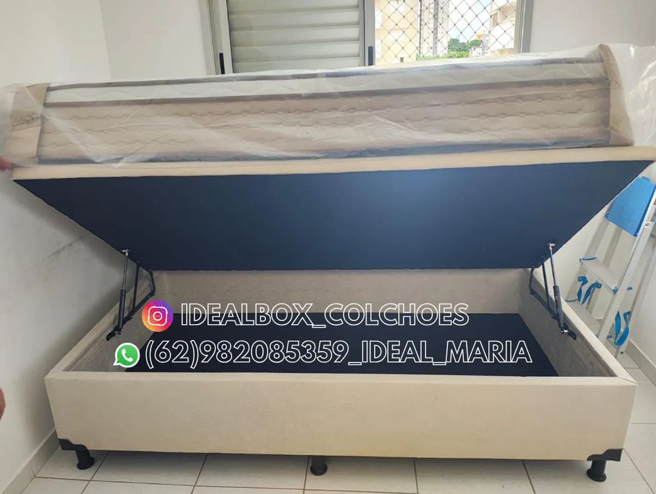 BOX BAÚ SOLTEIRO 88X188 (COLCHÃO VENDEMOS SEPARADO)