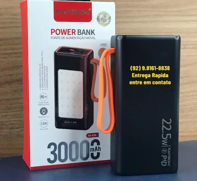 Carregador Portatil 30mah com Lanterna - Foto 2