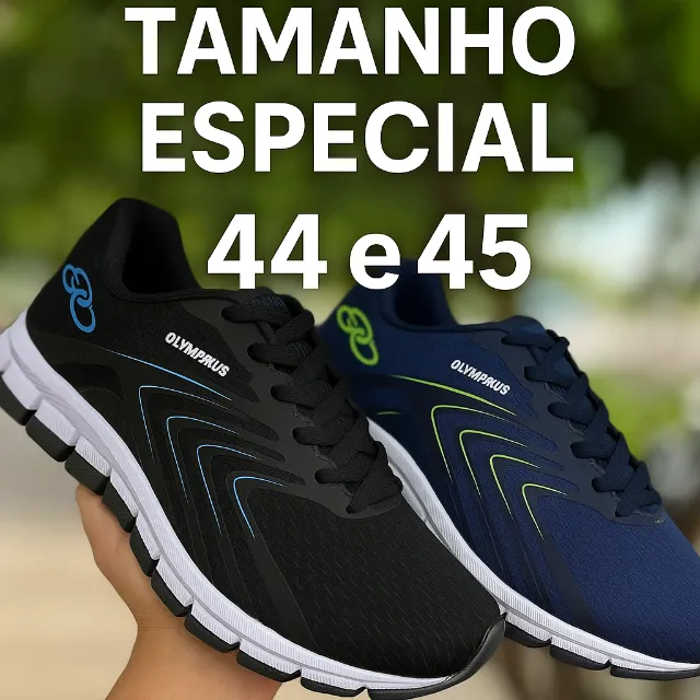 tenis Olympikus - tamanho especial 44 e 45 preto e azul