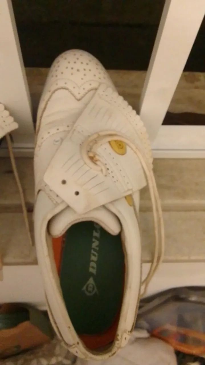 Sapato para golfe Dunlop Branco de couro - Foto 2