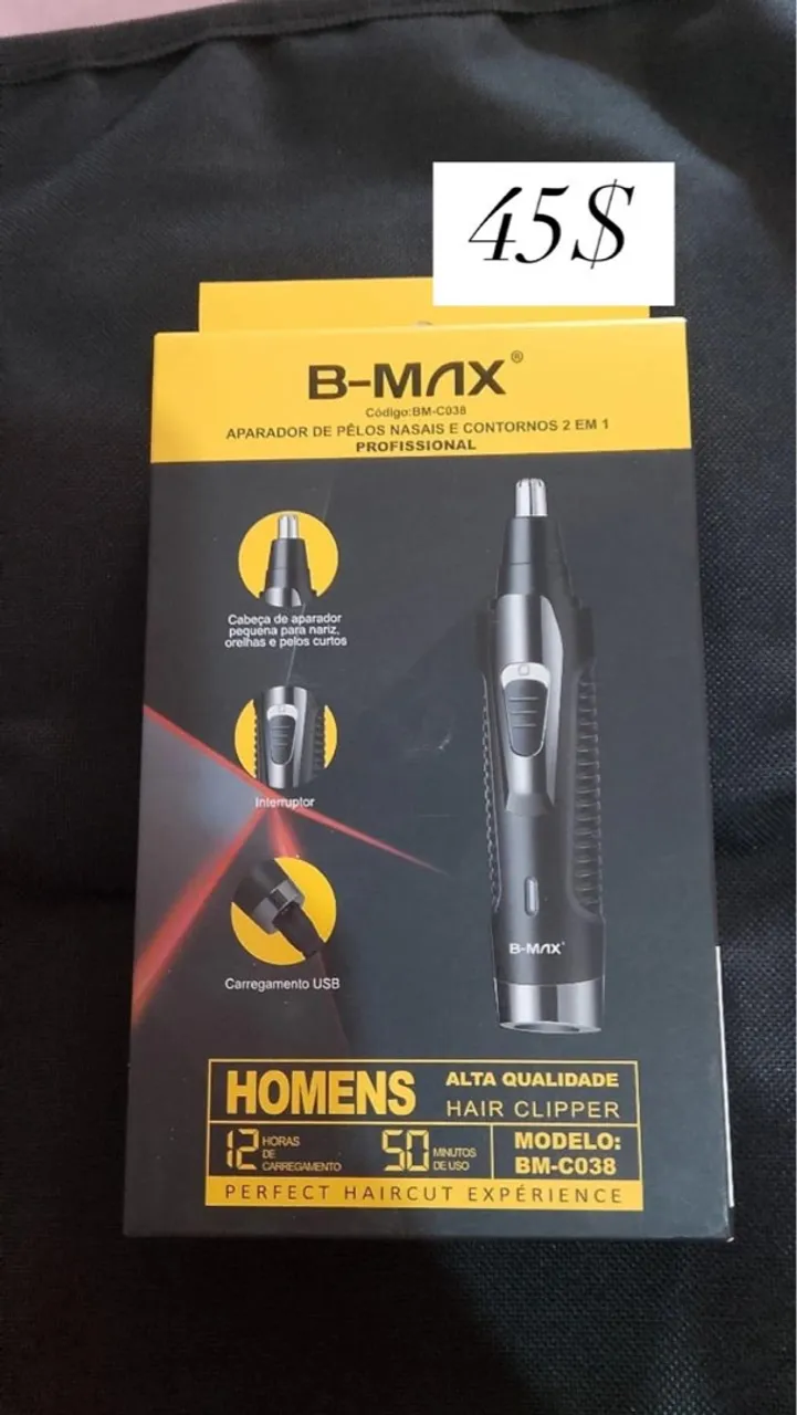 B-max aparador de pelos nasais e contornos 2 em 1