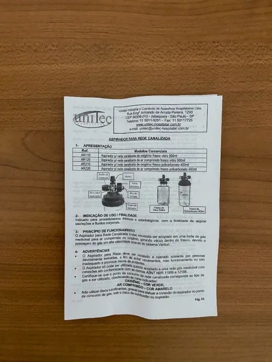 Aspirador para rede canalizada de ar comprimido/oxigênio - Foto 2