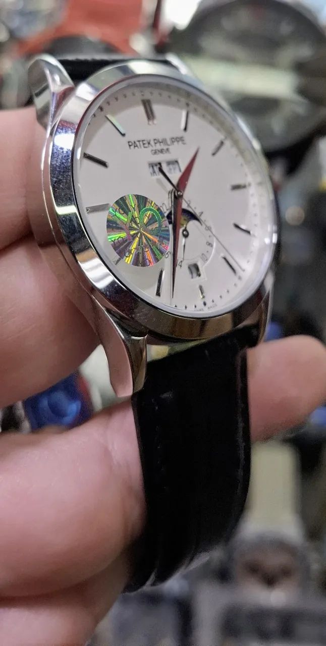Relógio PATEK PHILIPPE FASES DA LUA PULSEIRA DE COURO  - Foto 5