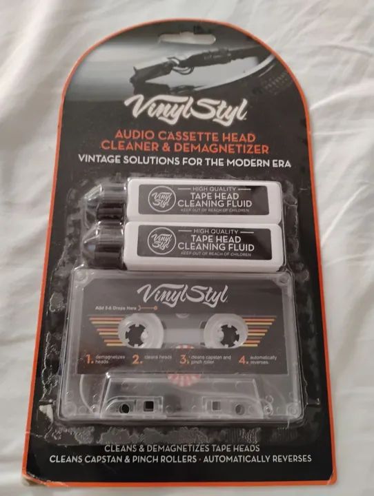 Kit de Limpeza e Desmagnetizador para Cabeças de Gravação de Fitas Cassete