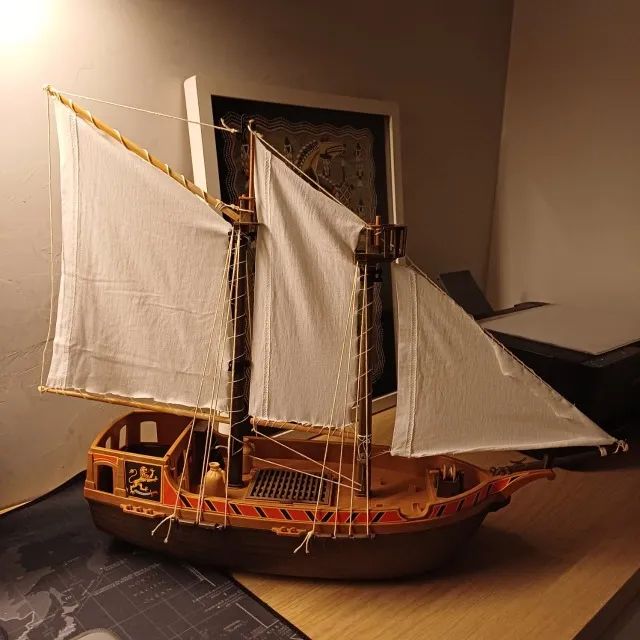 Veleiro Playmobil FLUTUA de vdd Custom Barco Pirata Caravela - Foto 6
