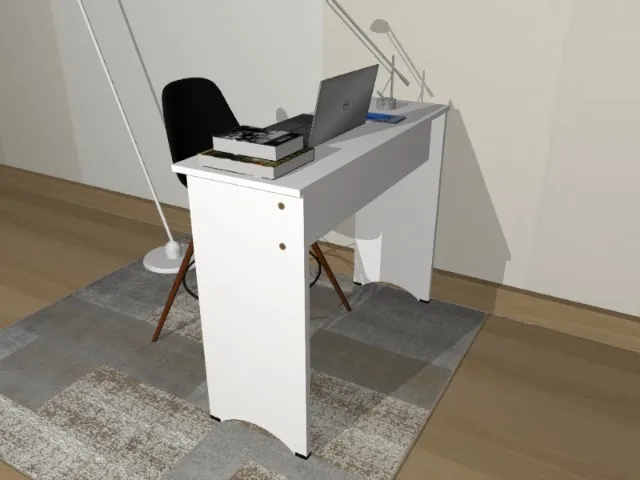 Mesa Simply White Office Em MDF. L70cm x P35cm x A74cm. Frete Grátis
