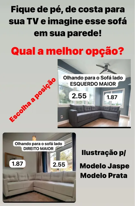 Sofá de Canto - Prata - Novo várias cores pague na entrega