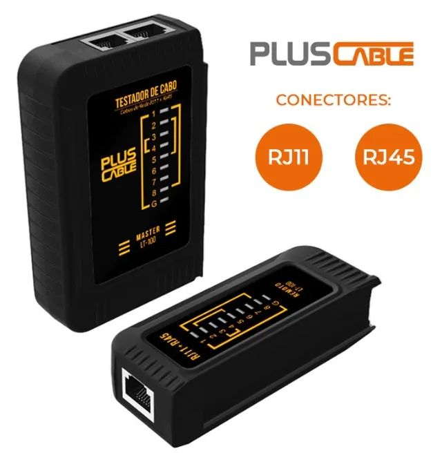 TESTADOR DE CABO DE REDE RJ11 RJ45 PLUS CABLE LT-100BK - Foto 2