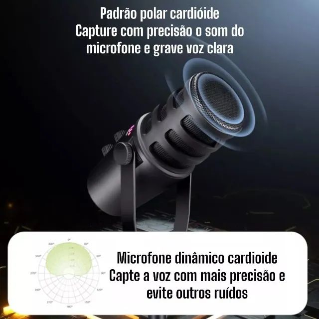 Microfone Condensador Hipercardióide Tomate MT 1080R Para Live E Podcast Tipo C/XLR - Foto 2