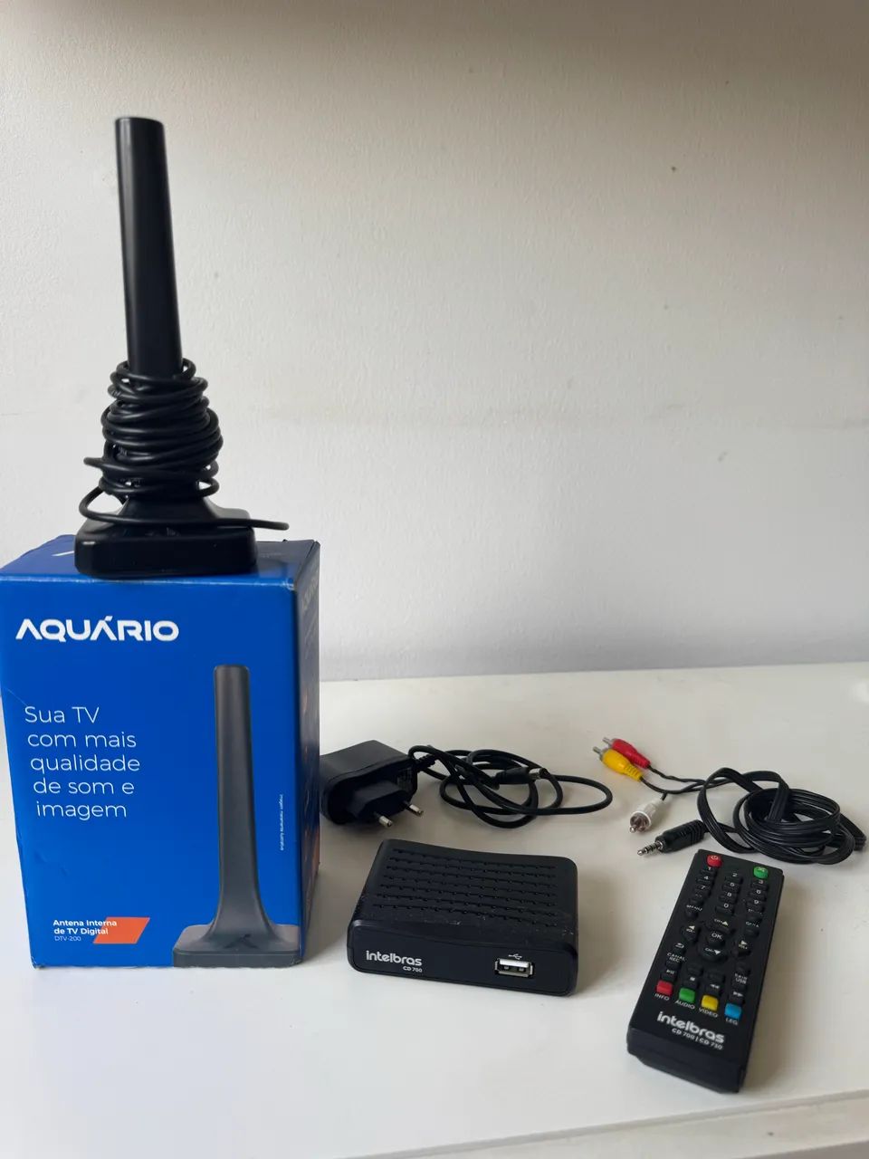 Conversor Digital Full Hd Cd 700 Intelbras + Antena Interna Digital Aquário DTV-200  - Foto 3