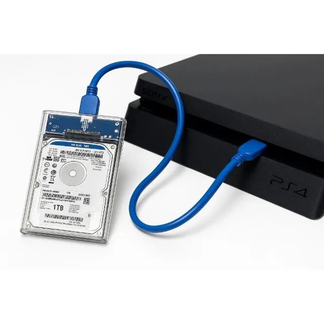 1TB External HD USB 3.0 with Transparent Case for PC, PS4, Xbox, TV and Audio64231145221121122
