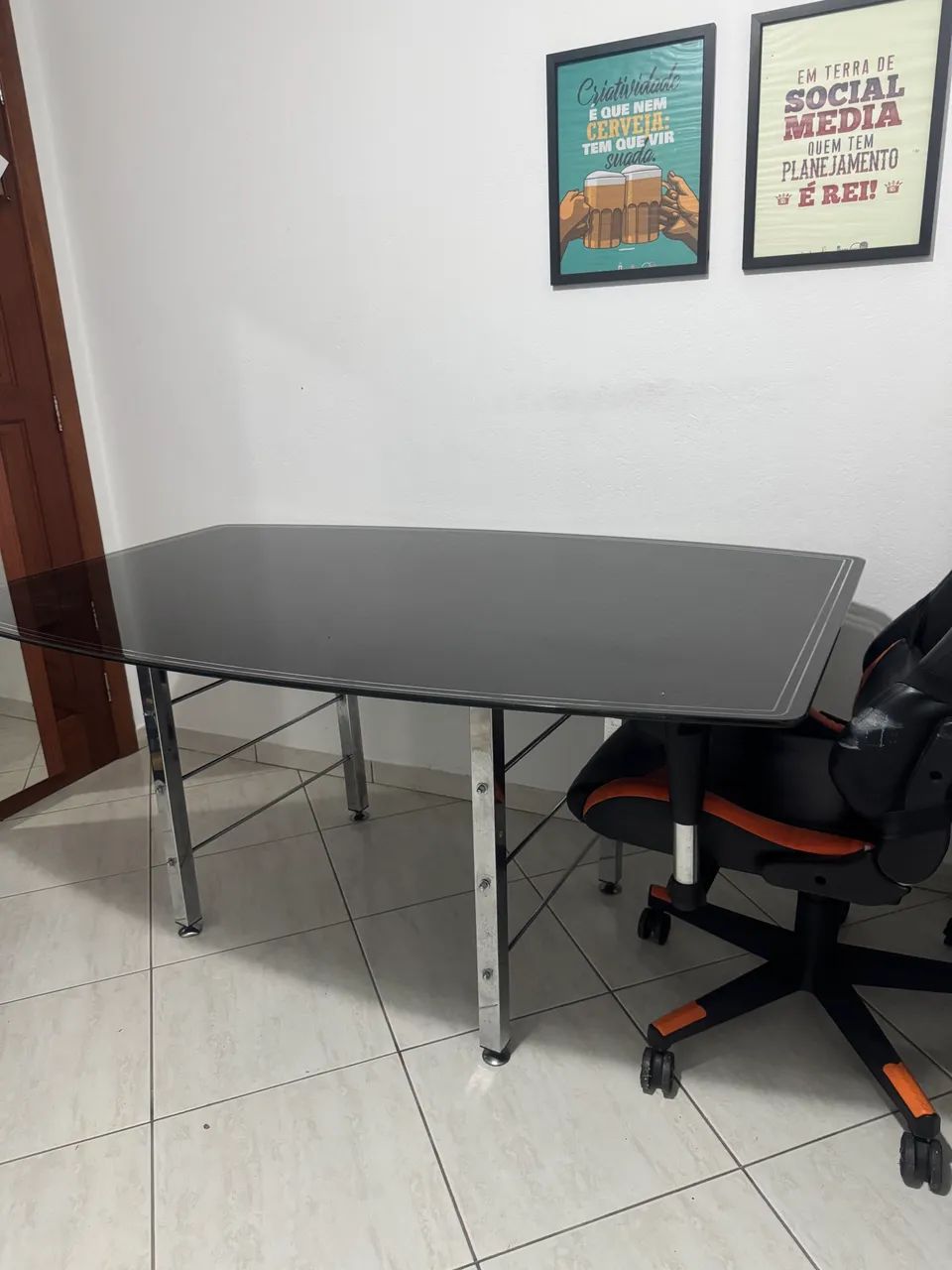 Mesa Preta Vidro Grosso - Foto 4