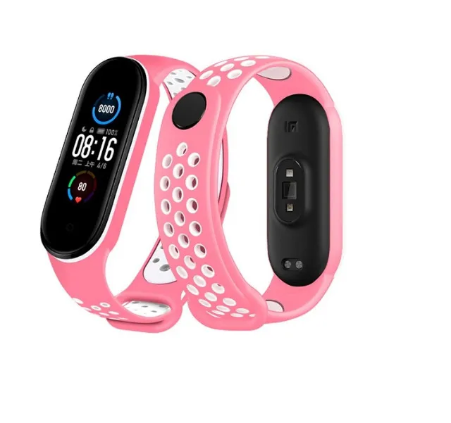 Pulseira Rosa e Branco para Xiaomi Mi Band 3/4