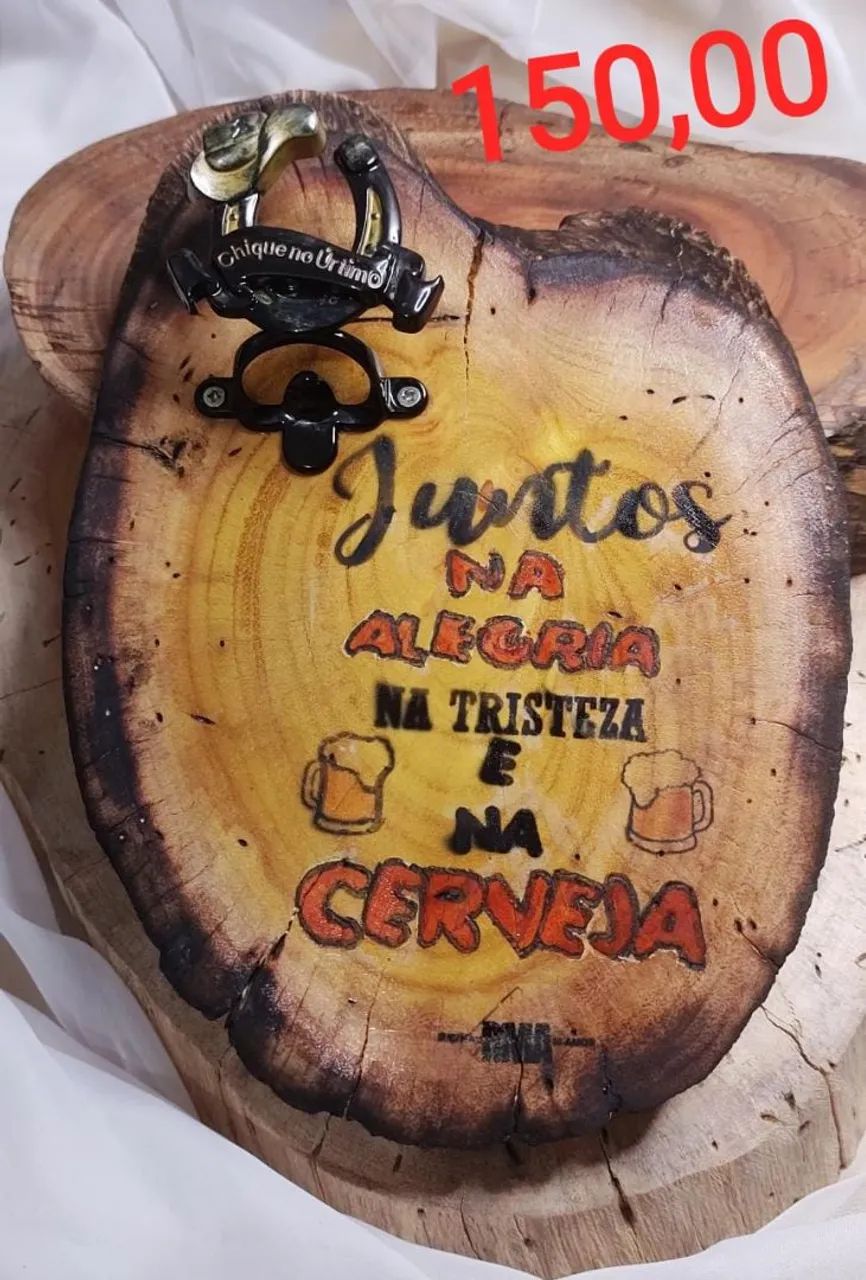Placa Decorativa com Abridor de Garrafa - Cerveja