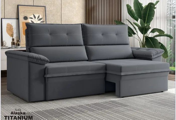 Sofá Retrátil e Reclinável Alaska 2,05 m - Produto Novo! Pronta Entrega!   - Foto 3