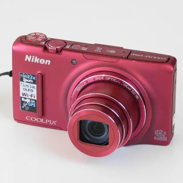 câmera nikon coolpix s9500 18 megapixels vermelha - Câmeras e