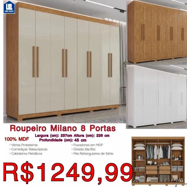 Guarda roupa 8 portas