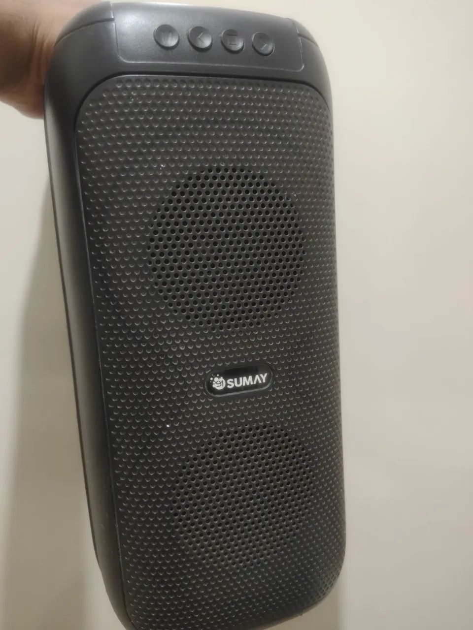 Caixa de Som Portátil Bluetooth Sumay e Microfone com Fio