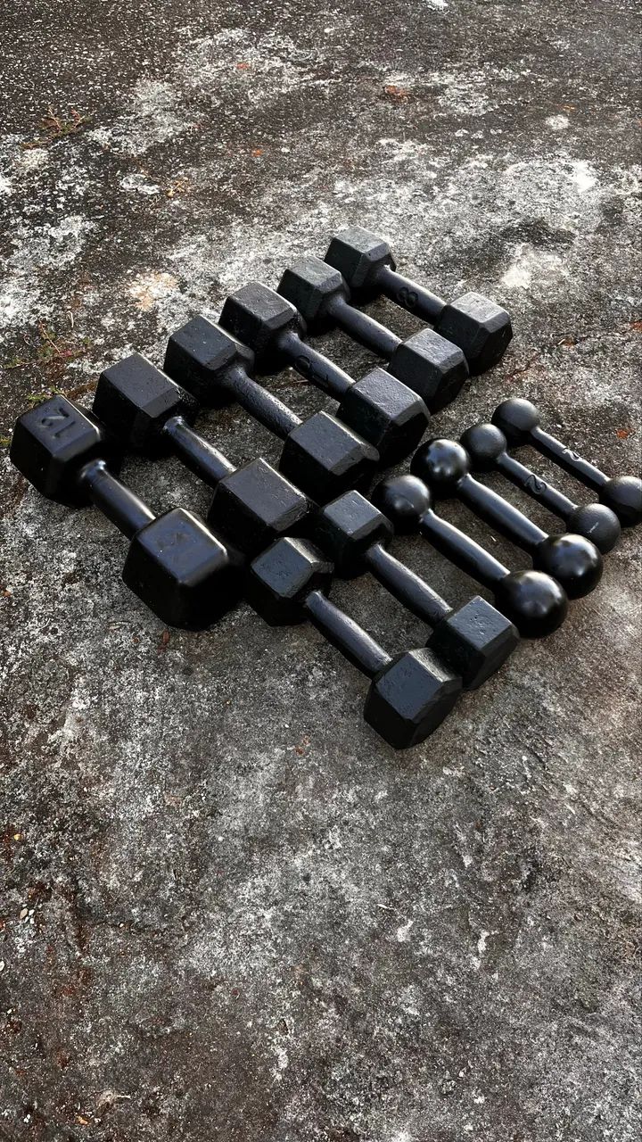 Conjunto de halteres de ferro fundido  - Foto 5