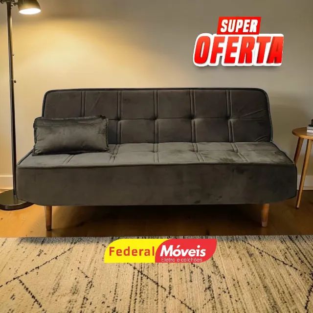 Sofá Cama 1,88m Veludo - Mega Oferta!