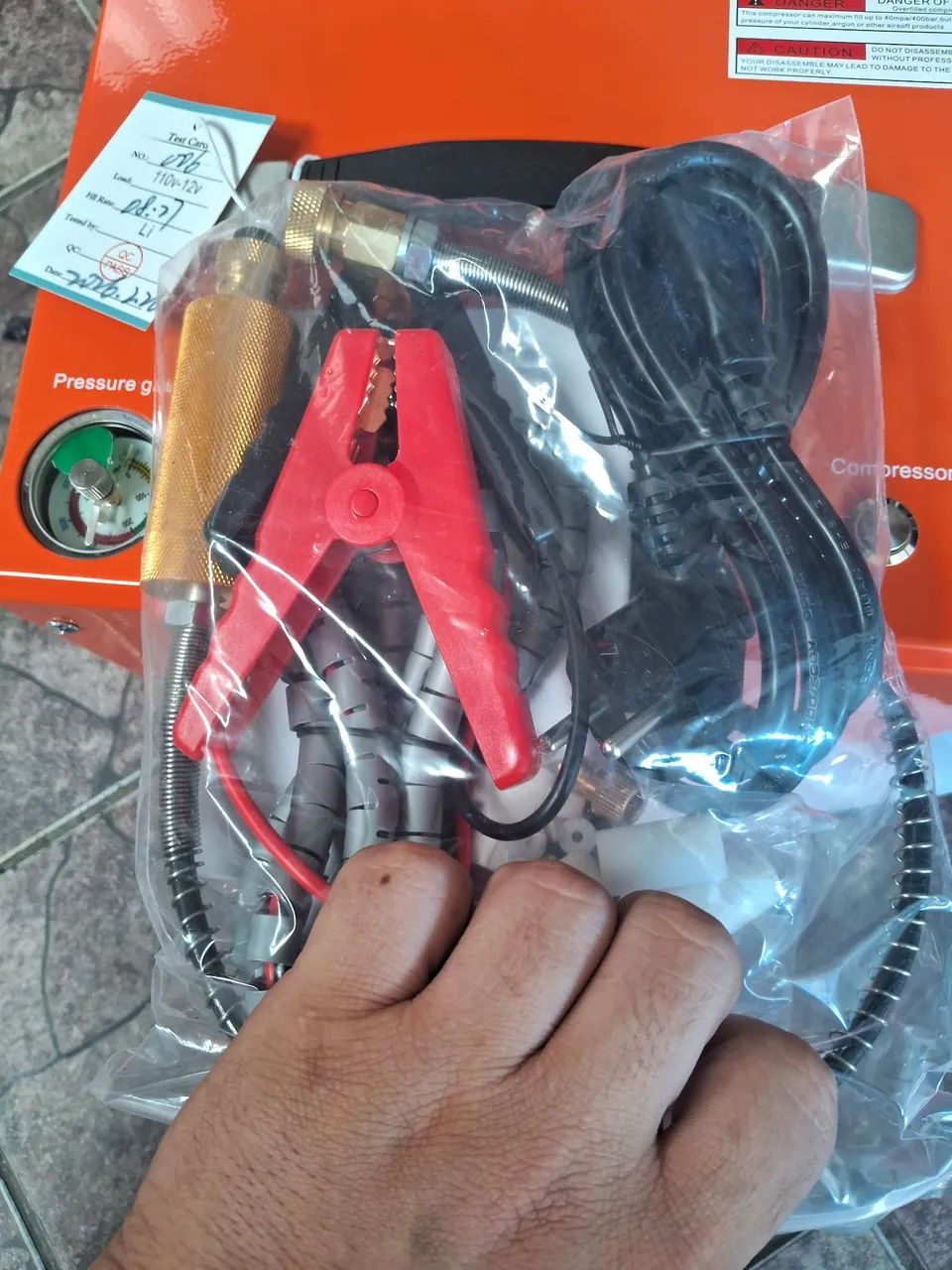 Compressor de ar pcp portátil 12v laranja 4500 psi - Foto 4