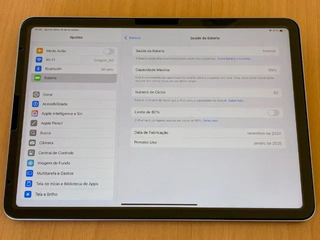 Apple iPad Air 11 Pol M2 Wi-Fi 256 GB. Cor Cinza. Praticamente em Perfeito Estado! - Foto 4