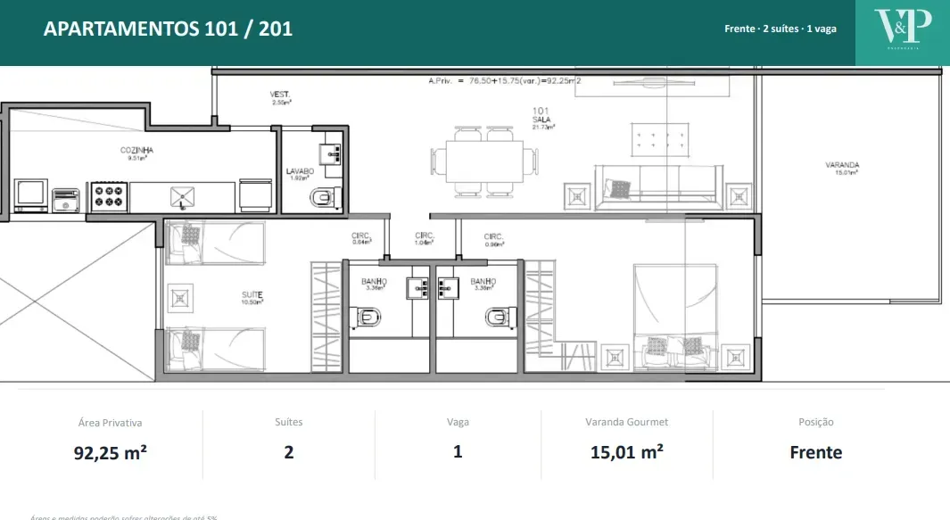 PLANTA 92m²