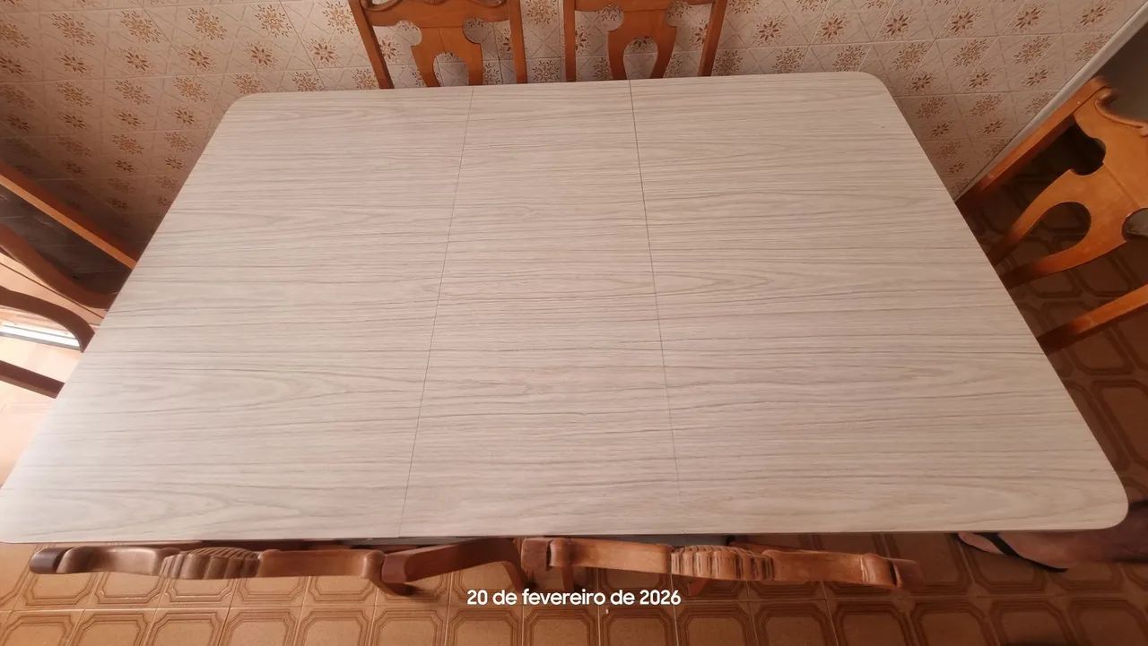Mesa retrô de cozinha em madeira maciça marfim - Foto 4