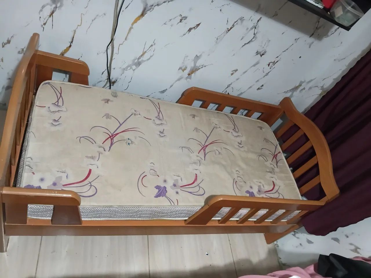 Cama infantil madeira com colchão espuma  - Foto 3