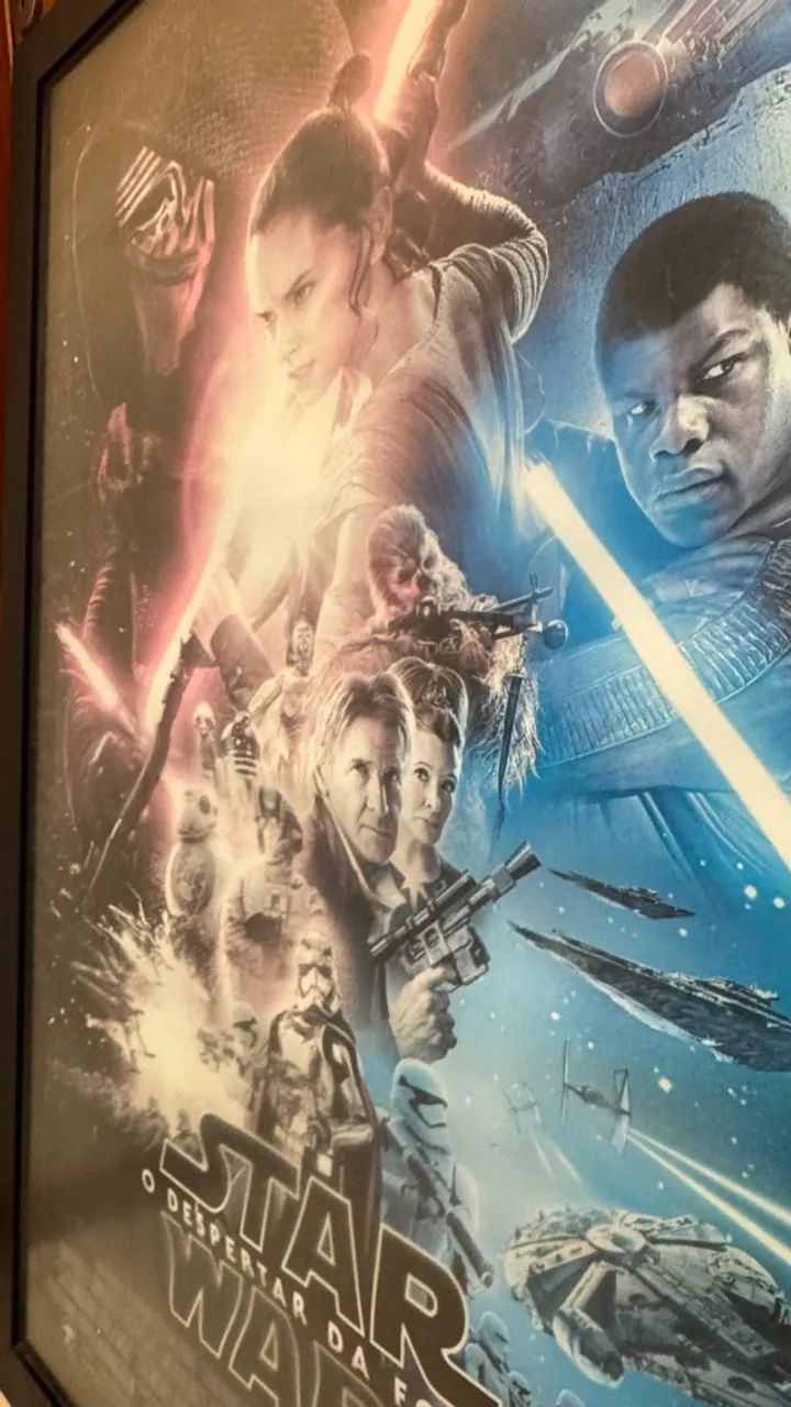 Quadro Pôster Original de Cinema Star Wars O Despertar da Força Emoldurado - Foto 2