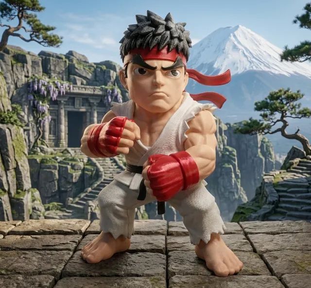 Action Figure Ryu Street Fighter - Impressão 3D Colecionável - Foto 2