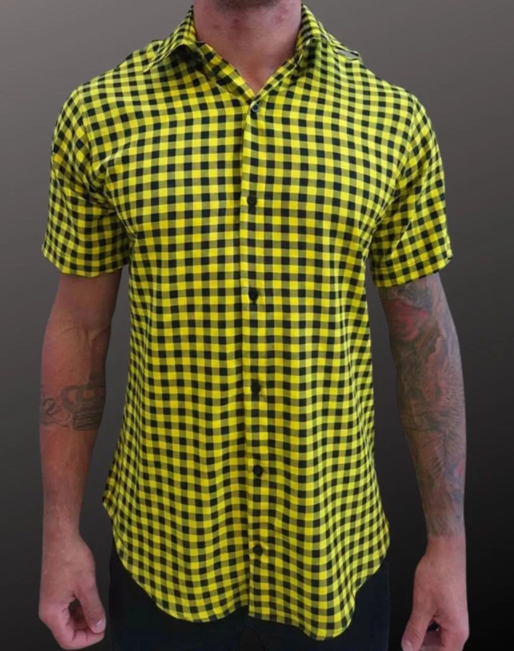 Camisa manga curta xadrez - Foto 2