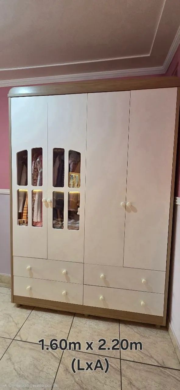 Guarda roupa, cômoda e cama em mdf