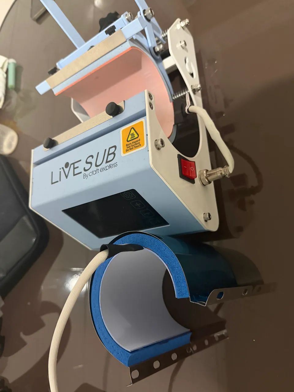 Live sub máquina de estampar Canecas