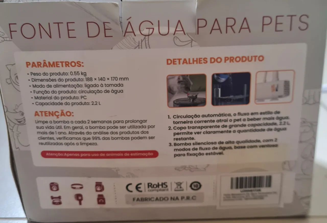 Fonte automática para pets - 2,2 L - Foto 3