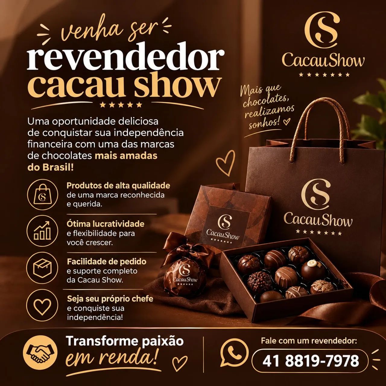 Seja Revendedor Cacau Show - Transforme Chocolate em Renda!
