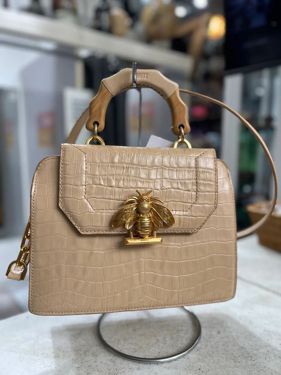 Bolsa Schutz (G) Believe Bege em Couro Original 