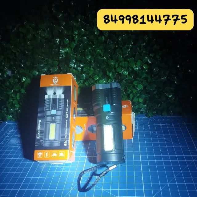 [FRETE GRÁTIS] Lanterna de LED Recarregável Forte e Compacta - Pronta Entrega - Foto 2