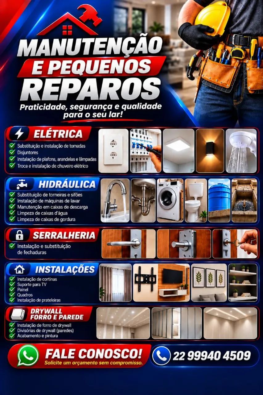 Pequenos reparos e instalações residenciais
