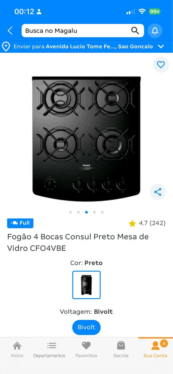 Fogão 4 bocas Cônsul - Foto 4