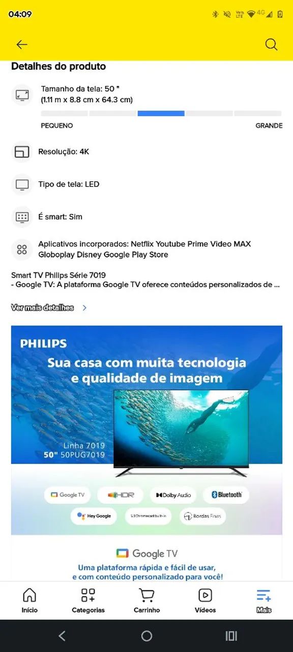 Smartv phillips 3 meses de uso